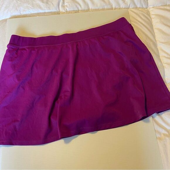 L.L. Bean Women’s Purple fuschia Pink Swimsuit Bathing Suit bottom Skirt 18 - Picture 7 of 9